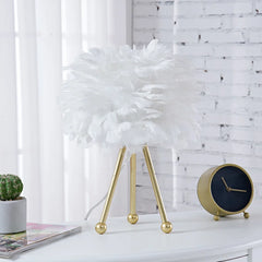Marjorie 14.5" Tripod Feather Table Lamp
