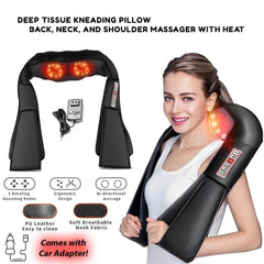 Deep Tissue Kneading Pillow Back, Neck, and Shoulder Massager with Heat