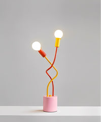 Whimsical Eclectic Memphis Cute Whimsical Sprout Table Lamp - Decorative Dopamine Metal Desk Lamp