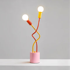 Whimsical Eclectic Memphis Cute Whimsical Sprout Table Lamp - Decorative Dopamine Metal Desk Lamp