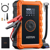 S8 3000A Car Jump Starter with 150PSI Air Compressor, Portable 12V Battery Booster for 9.0L Gas/6.5L Diesel, Cordless Tire Inflator, Orange