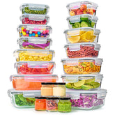 40-Piece Glass Food Storage Containers with Airtight Lids – Leakproof, BPA-Free, Microwave & Freezer Safe