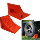 Heavy Duty Rubber Wheel Chocks (2 Pack) – Non-Slip for RV, Trailer, Boat & Truck – Orange