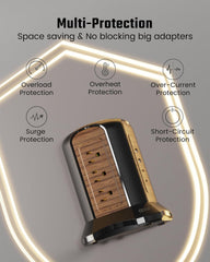 Tower Surge Protector – 9 Outlets, 4 USB (2 USB-C), 10 Ft Cord, 1080 J, Grounded, Brown