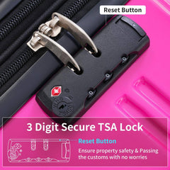 3-Piece Purple and Pink Gradient Hardside Spinner Luggage Set with TSA Lock (20/24/28 Inch)