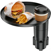 Car Cup Holder Tray with 360° Rotating Table – Multi-Purpose Center Console Organizer for Food, Drinks & Phone, Universal Car Accessory