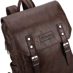 Wrangler Leather Backpack Purse for Women – Stylish Laptop Travel Backpack, Coffee Brown