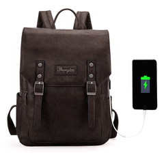 Wrangler Leather Backpack Purse for Women – Stylish Laptop Travel Backpack, Coffee Brown