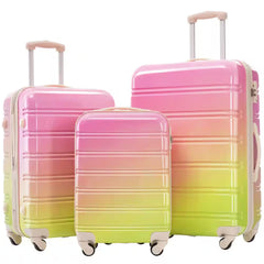 3-Piece Multicolor Pink Hardside Spinner Luggage Set with TSA Lock (20/24/28 In.)