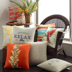 Birds of Paradise Red 20 In. X 20 In. Cotton Decorative Pillow
