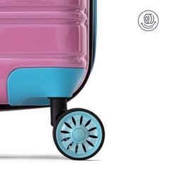 Hardside Fibertech 3 Piece Luggage Set, 20" Carry-On, 24" and 28" Checked Luggage, Cotton Candy