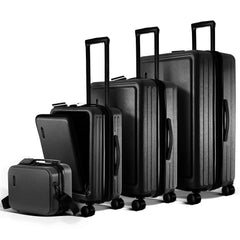 4 Piece Hardshell Exapandable Luggage Set, Spinner Luggage Suitcase Set, Black