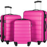 3 Piece Set of Suitcases, Hard Shell Trolley Cases with TSA Locks 20 Inches 24 Inches 28 Inches