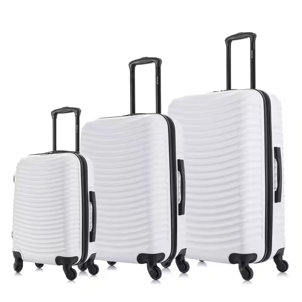 Adly Lightweight Hardside Spinner White 3-Piece Luggage Set 20 In. X 24 In. X 28 In.