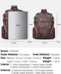 Designer PU Leather Backpack Purse for Women – Fashion Travel Shoulder Bag with Tassel