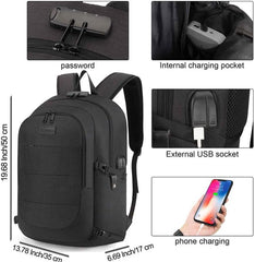 Anti-Theft Travel Laptop Backpack with USB Charging Port - Water Resistant, 15.6 Inch Computer Bag for Work and College, Unisex