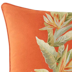 Birds of Paradise Red 20 In. X 20 In. Cotton Decorative Pillow
