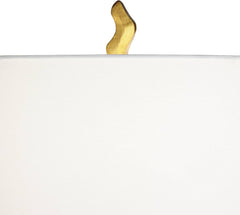 Organic Sculpture 29" Tall Modern Glam Luxury End Table Lamp Gold Finish Single Fabric White Shade Living Room Bedroom Bedside Nightstand House Office Home Reading Kitchen