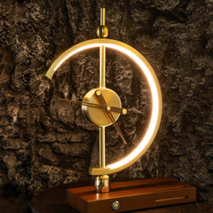 Modern and Multifunctional Curved LED Clock Lamp: Elegant Design + Wireless Phone Charging Base