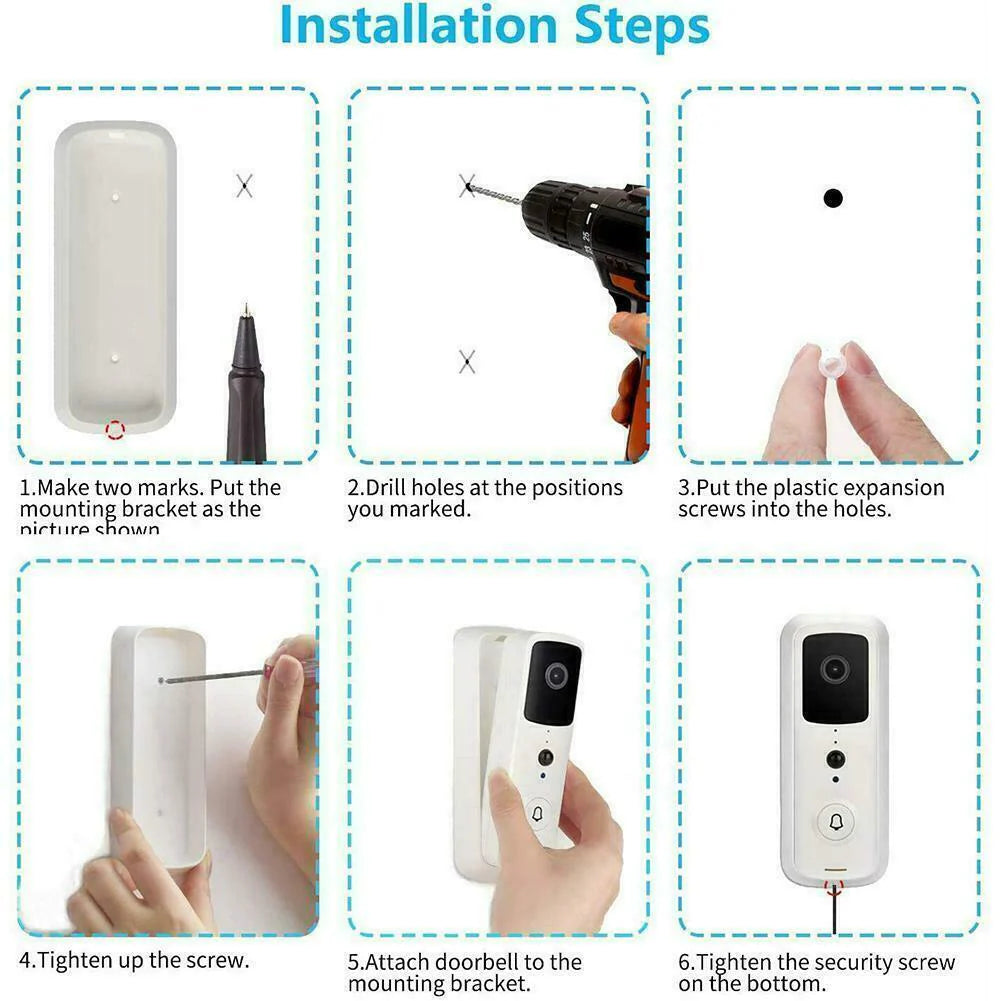 1080P HD WiFi Ring Doorbell Security Camera with Wireless Chime