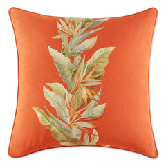 Birds of Paradise Red 20 In. X 20 In. Cotton Decorative Pillow