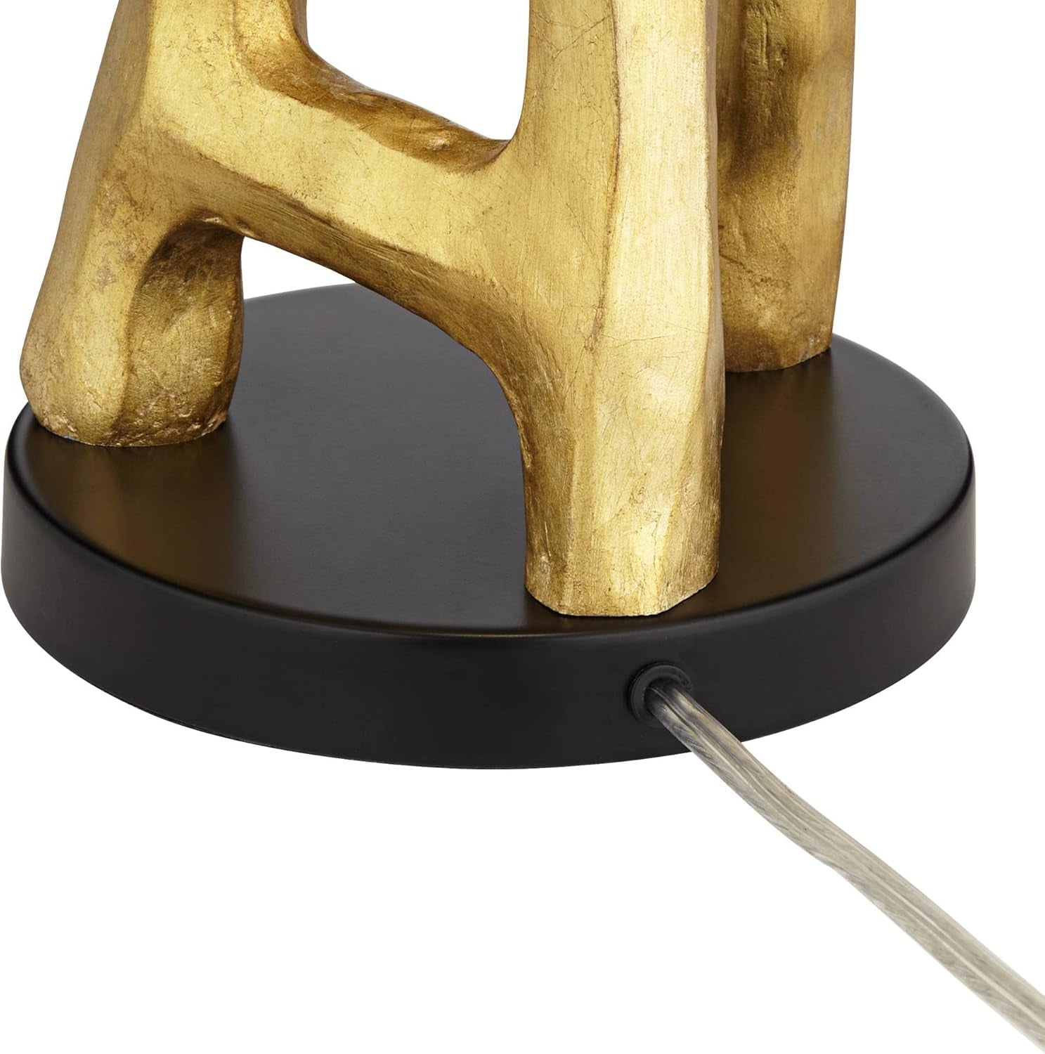 Organic Sculpture 29" Tall Modern Glam Luxury End Table Lamp Gold Finish Single Fabric White Shade Living Room Bedroom Bedside Nightstand House Office Home Reading Kitchen