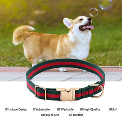 Premium Dog Collar, Cute Dog Collars Luxury Style, Durable Pet Collars with Metal Buckle Safety for Puppy Small Dogs