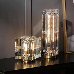 Postmodern Creative Square Crystal Bedside Table Lamp