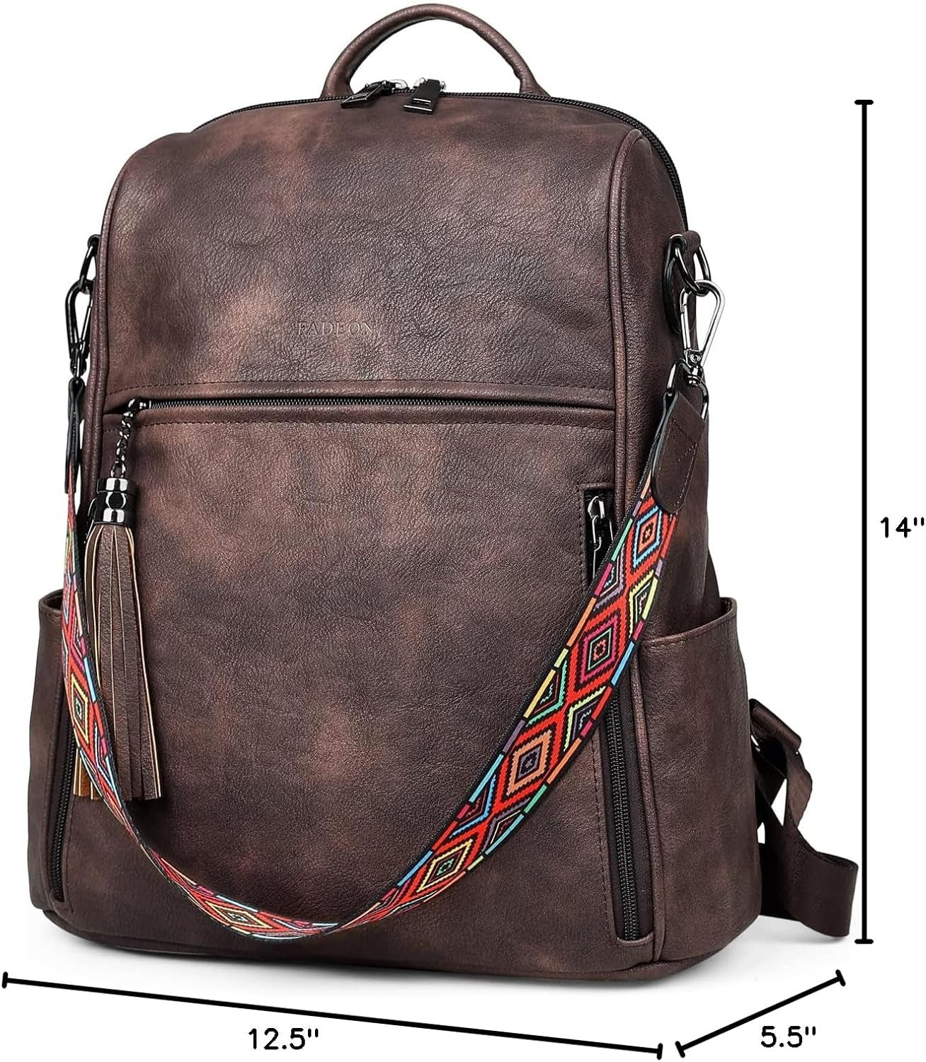 Designer PU Leather Backpack Purse for Women – Fashion Travel Shoulder Bag with Tassel