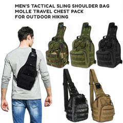 Men's Tactical Sling Shoulder Bag - Molle Travel Chest Pack for Outdoor Hiking