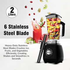 Juicer Blender Machine 2000W High-Speed Countertop Smoothie Maker W 68Oz Jar