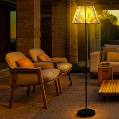 Outdoor Rattan Solar Floor Lamp