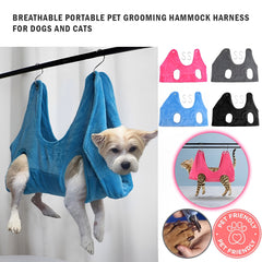 Breathable Portable Pet Grooming Hammock Harness for Dogs and Cats