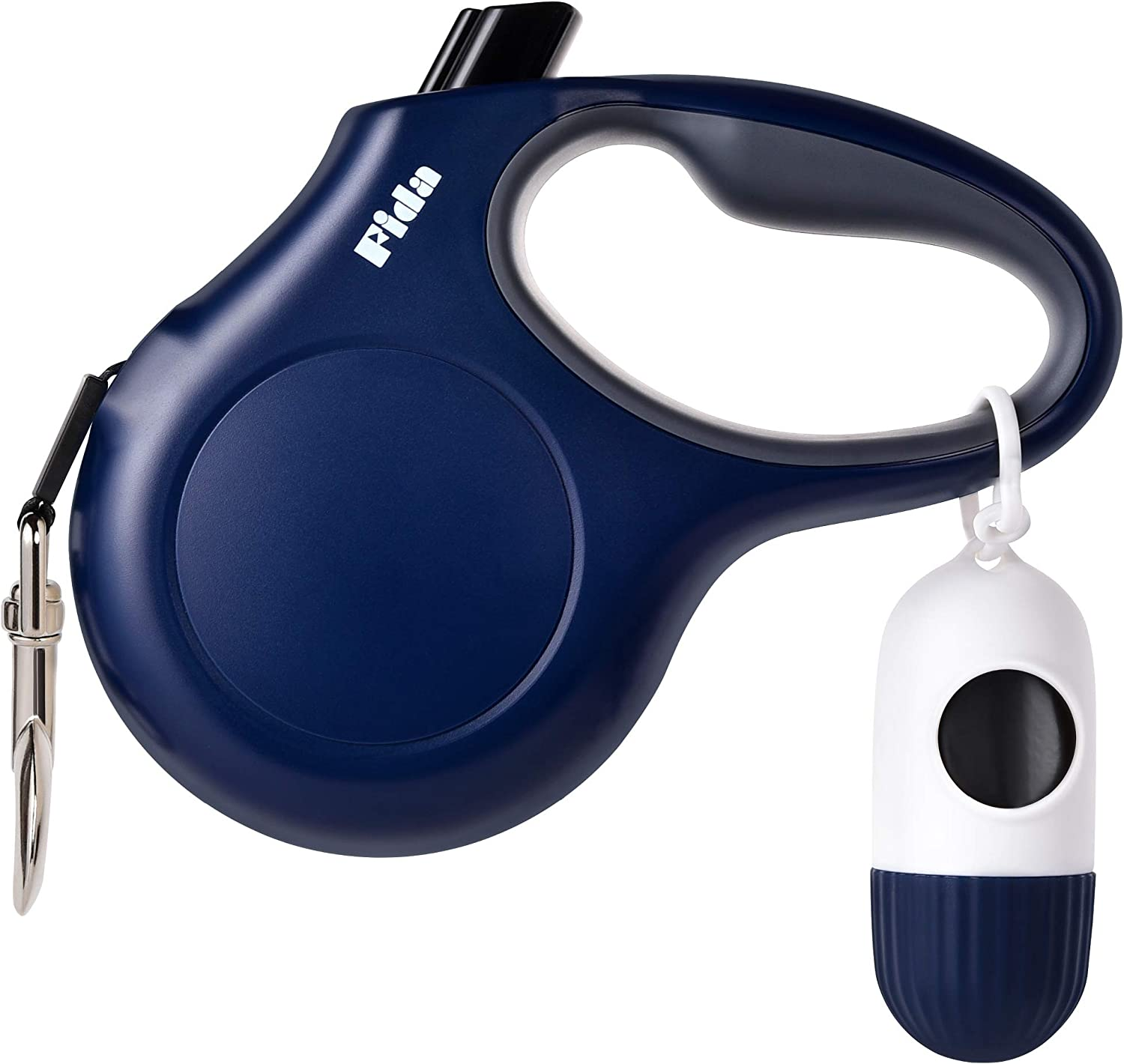 Retractable Dog Leash with Poop Bag Dispenser, 10 Ft Nylon Tape - Anti-Slip Handle, Tangle-Free, Reflective - for X-Small Dogs or Cats up to 18 lbs
