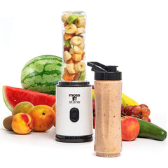 Personal Single-Serve Blender for Shakes & Smoothies, Portable Mini Blender with 20oz Travel Sport Bottle, White & Black