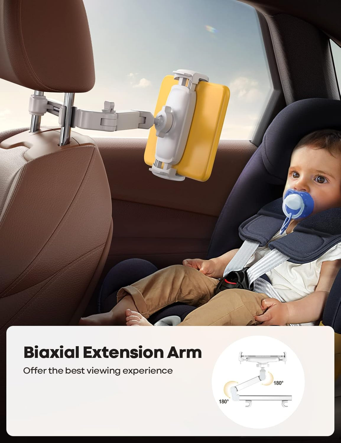 3-in-1 Car Headrest Tablet Holder – Adjustable Backseat Mount for 4.7–11" Devices