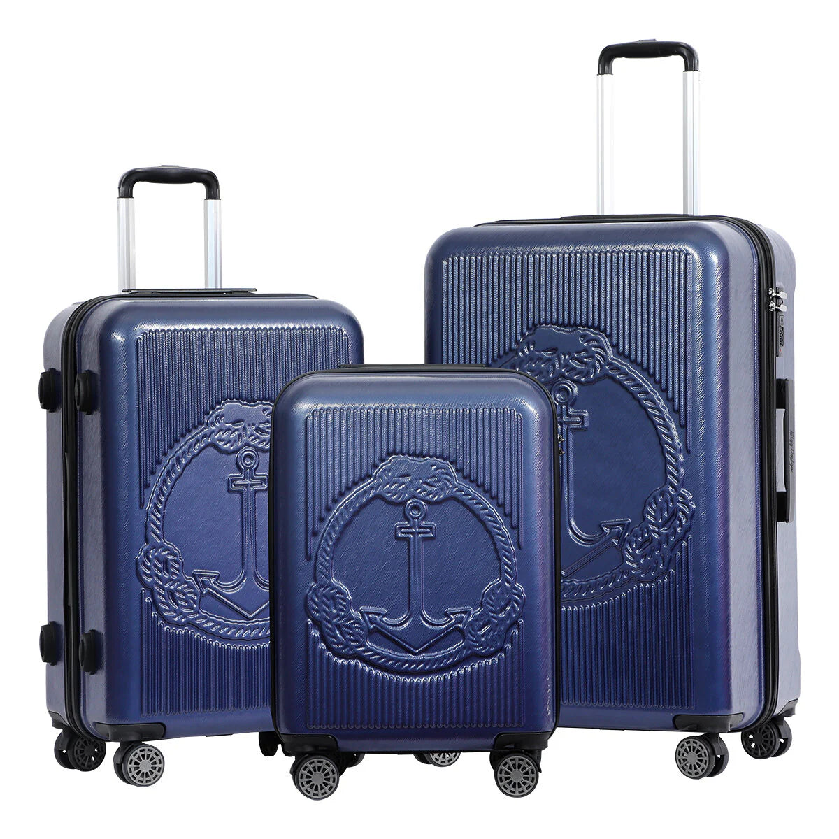 Ocean Hard-shell Spinner Luggage Set, Navy Blue, 3-Piece Set