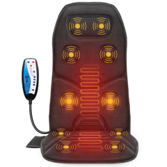 Motorized Massage Seat Cushion with 3-Level Heat, Full Back & Seat Massager Chair Pad for Home or Office