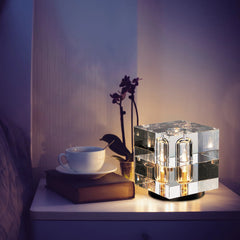 Postmodern Creative Square Crystal Bedside Table Lamp