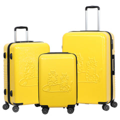 Cats Hard-shell Spinner Luggage Set, Yellow, 3 Pcs.