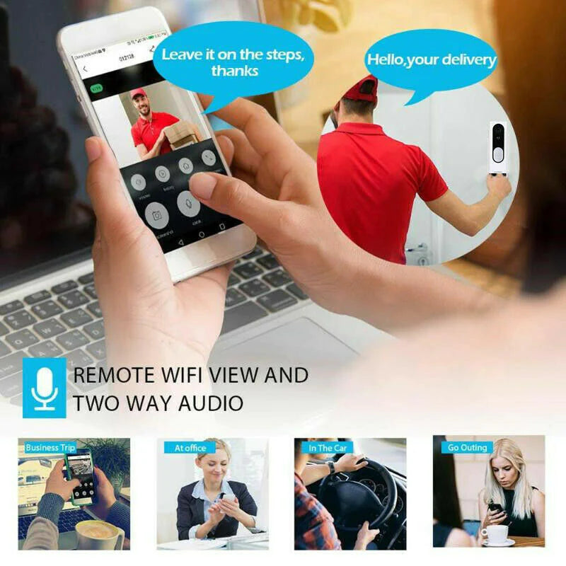 1080P HD WiFi Ring Doorbell Security Camera with Wireless Chime