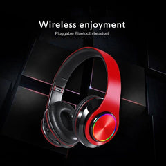 Foldable Wireless Bluetooth Headphones with Super Bass, Stereo Earphones, and Built-in Mic