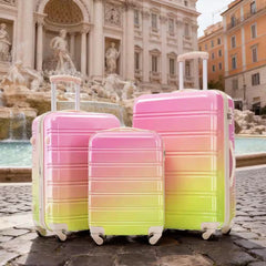 3-Piece Multicolor Pink Hardside Spinner Luggage Set with TSA Lock (20/24/28 In.)