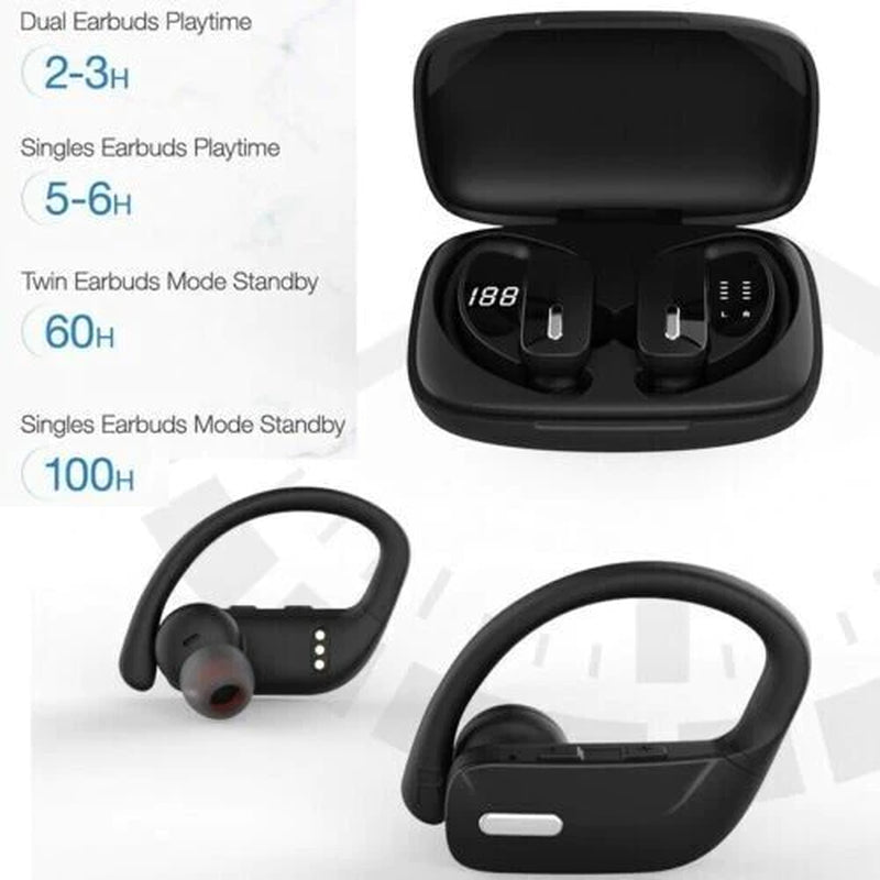 Wireless Stereo Earbuds with Ear Hooks - Bluetooth TWS 5.0 Headset