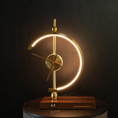 Modern and Multifunctional Curved LED Clock Lamp: Elegant Design + Wireless Phone Charging Base