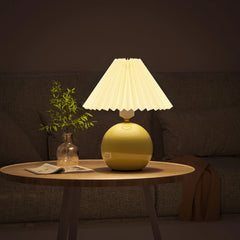 Ceramic Table Lamp with Pleated Shade 