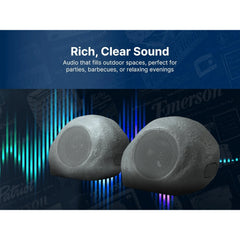 Emerson 1-Pair Mini Pebbles Duo Bluetooth Speakers with TWS