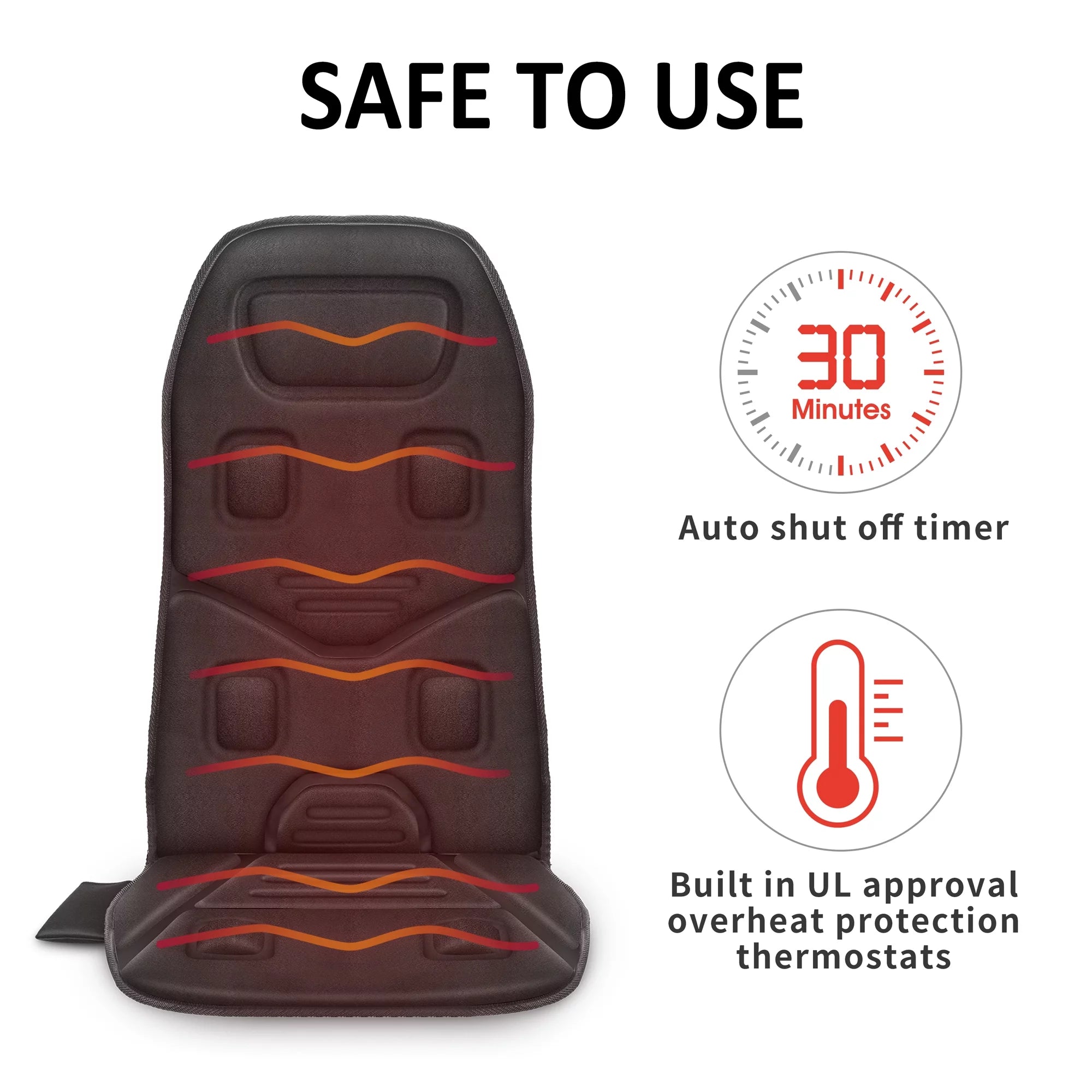 Motors Massage Seat Cushion with 3 Level Heating Pad, Back Massager Chair Pad, Father'S Day Gifts