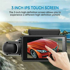 1080P Dual Lens Car DVR Dash Cam Video Recorder with G-Sensor - Front and Interior Cameras