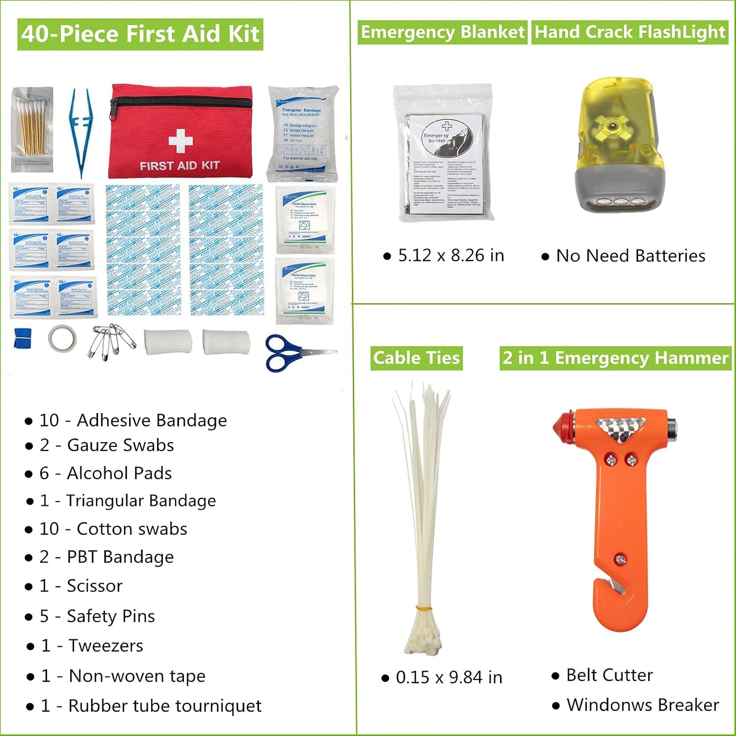 78-Piece Car Emergency Kit - Comprehensive Roadside Assistance Kit with Jumper Cables, Portable Air Compressor, Tow Straps, First Aid Kit, and Essential Safety Tools for Men and Women